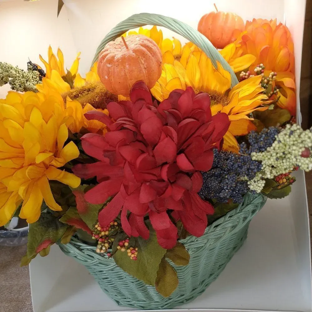 Hand Crafted Floral Centerpiece Fall Decoration Flower Table Arrangement